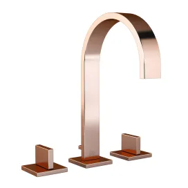Three hole basin mixer with individual rotes